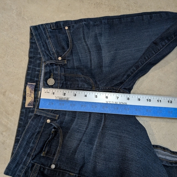 Paige Noah Flare Leg Jeans Women's 28 Dark Blue Low Rise - Picture 9 of 9